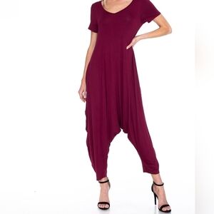 Short Sleeve Harem Jumpsuit